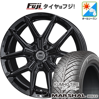 【新品国産車用5穴100】 | オールシーズンタイヤ ホイール4本セット | 215/45R17 | マーシャル MH22(限定) | 共豊 スマック IG-TEC | 7J 17インチ