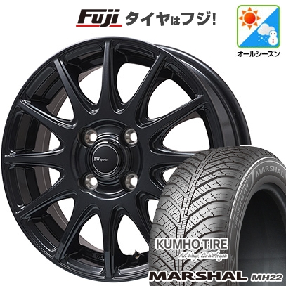 オールシーズンタイヤ ホイール4本セット 185/60R15インチ 4H100 トレジャーワン ヒューマンライン HS09 BK グッドイヤー ベクター フォーシーズンズ