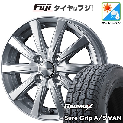 【新品】軽トラ 軽バン オールシーズンタイヤ ホイール4本セット 145/80R12 80/78T GRIPMAX SureGrip A/S VAN WEDS ジョーカー スピリッツ 3.5J 12インチ