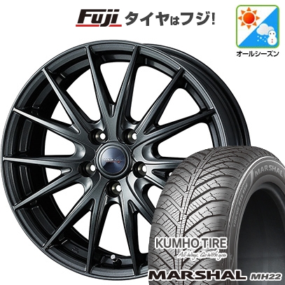 【新品国産車用4穴100】 | オールシーズンタイヤ ホイール4本セット | 185/55R16 | クムホ マーシャル MH22(限定) | ヴェルバ スポルトII | 6J 16インチ