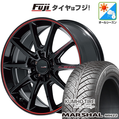 【新品国産車用5穴114.3】 | オールシーズンタイヤ ホイール4本セット | 215/60R17 | マーシャル MH22(限定) | MID WHEELS MID RACING R25 Plus | 7J 17インチ