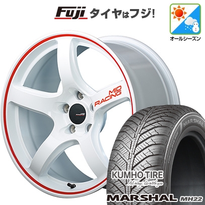 【新品国産車用5穴114.3】 | オールシーズンタイヤ ホイール4本セット | 215/60R17 | マーシャル MH22(限定) | MID WHEELS MID RACING R50 | 7J 17インチ
