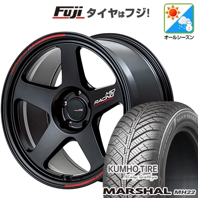 【新品国産車用5穴114.3】 | オールシーズンタイヤ ホイール4本セット | 235/55R18 | マーシャル MH22(限定) | MID WHEELS MID RACING TR50 | 8J 18インチ