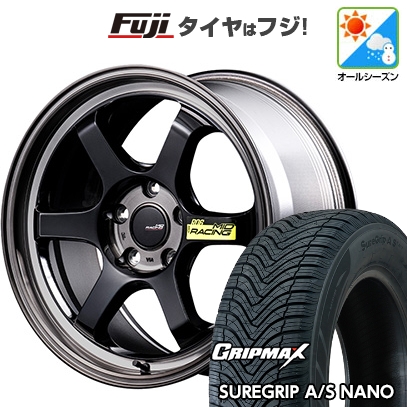【新品国産車用5穴114.3】 | オールシーズンタイヤ ホイール4本セット | 225/65R17 | シュアグリップ AS ナノ | MID WHEELS MID RACING R06 | 7.5J 17インチ