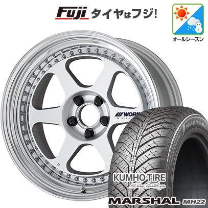 【新品国産車用5穴114.3】 | オールシーズンタイヤ ホイール4本セット | 225/45R18 | マーシャル MH22(限定) | WORK ワーク マイスター L1 3P | 8J 18インチ