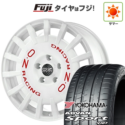 パンク保証付き 新品国産車用5穴114.3 | 夏タイヤ ホイール4本セット | 225/45R18 | アドバン スポーツ V107(限定) | OZ ラリーレーシング 18インチ