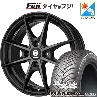 【新品国産車用 4穴100車】 オールシーズンタイヤ ホイール4本セット 185/65R15 クムホ マーシャル MH22 オールシーズン(限定) OZ SPARCO トロフェオ 15インチ