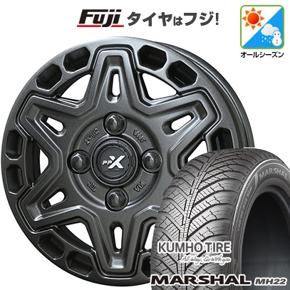【新品】ソリオ ハスラー オールシーズンタイヤ ホイール4本セット 165/70R14 クムホ マーシャル MH22(限定) 共豊 PPX MK6 4.5J 14インチ
