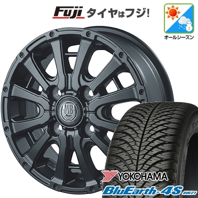 【パンク保証付き】N-BOX タント スペーシア | オールシーズンタイヤ ホイール4本セット | 155/65R14 | ブルーアース 4S AW21 | MUD BAHN XR-600S 14インチ