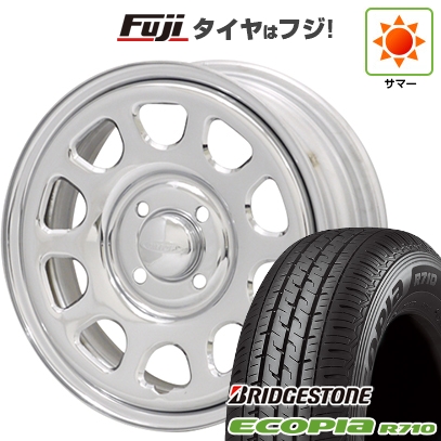 【新品 軽自動車】軽トラ 軽バン | 夏タイヤ ホイール4本セット | 145/80R12 80/78N | エコピア R710 | モリタ デイトナズ G2 クローム | 4J 12インチ