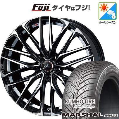 【新品国産車用 5穴100車】 オールシーズンタイヤ ホイール４本セット 215/45R17 クムホ マーシャル MH22 オールシーズン(限定) ウェッズ レオニス SK 17インチ