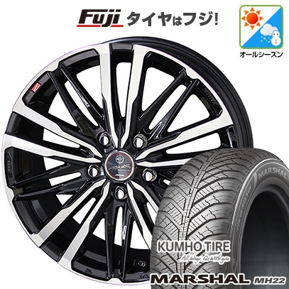 新品国産車用 5穴100車 オールシーズンタイヤ ホイール４本セット 215/45R17 クムホ マーシャル MH22 オールシーズン(限定) 共豊 スマック クレスト 17インチ