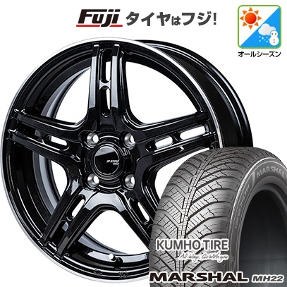 新品国産車用 4穴100車 オールシーズンタイヤ ホイール４本セット 185/60R15 クムホ マーシャル MH22 オールシーズン(限定) モンツァ JPスタイル R52 15インチ