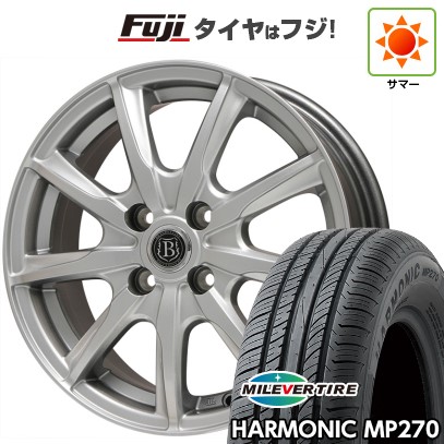 【新品国産車用 4穴100車】 夏タイヤ ホイール4本セット 185/65R14 ミレバー ハーモニック MP270(限定) ブランドルライン ボレアノ9   14インチ