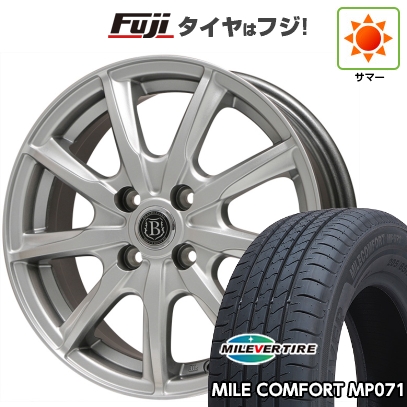 【新品】フィット | 夏タイヤ ホイール4本セット | 185/60R15 | ミレバー ミレコンフォート MP071(限定) | ボレアノ9 メタリックグレー | 15インチ