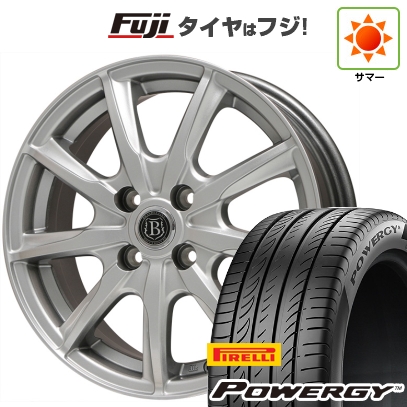 【新品】フィット | 夏タイヤ ホイール4本セット | 185/60R15 | ピレリ パワジー | ブランドルライン ボレアノ9 メタリックグレー | 6J 15インチ