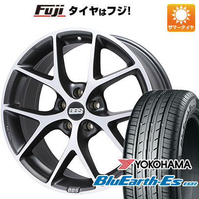 【新品国産5穴114.3車】 夏タイヤ ホイール４本セット 225/55R17 ヨコハマ ブルーアース ES32 BBS GERMANY SR ボルケーノグレーダイヤモンドカット 17インチ :fuji 1861 152886 35482 35482:フジコーポレーション