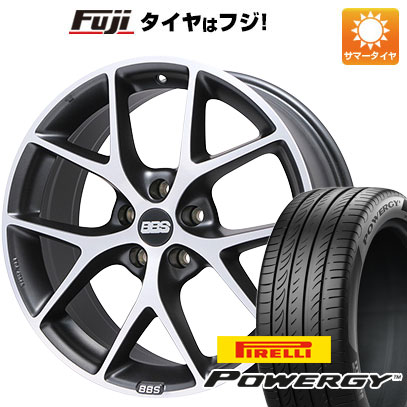 【新品国産5穴114.3車】 夏タイヤ ホイール４本セット 225/60R17 ピレリ パワジー BBS GERMANY SR ボルケーノグレーダイヤモンドカット 17インチ