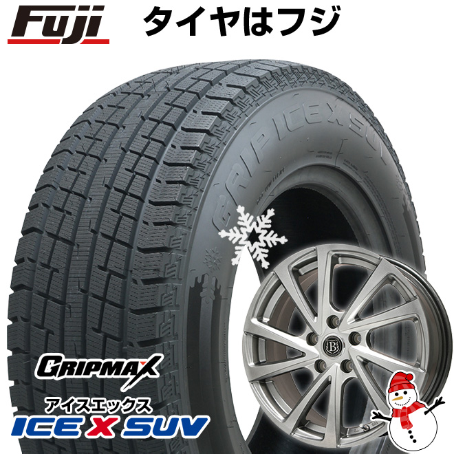 【新品国産5穴114.3車】 スタッドレスタイヤ ホイール4本セット 225/55R18 グリップマックス アイスX SUV BSW(限定2023年製) ブランドル E04 18インチ