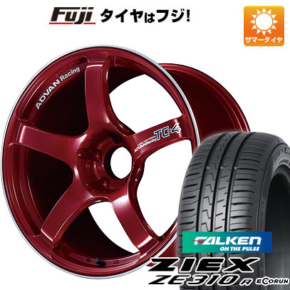 ZIEX - 【新品国産車用 5穴100車】 夏タイア 銀輪4本仕かける 215/40R18 ファルケン ジークス ZE310R エコ幽客（押さえる） ヨコハマ アドバンレーシング TC4 18in