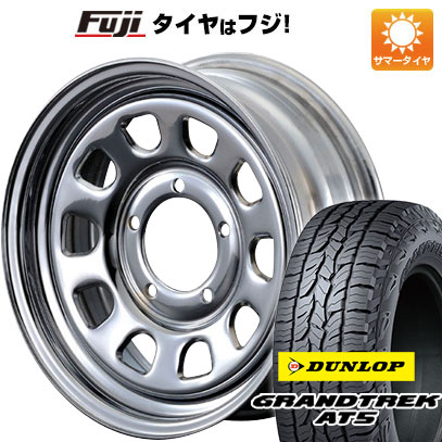 クーポン配布中 【新品】ジムニー 夏タイヤ ホイール4本セット 175/80R16 ダンロップ グラントレック AT5 モーターファーム DAYTONA クローム 16インチ :fuji 16701 102379 32872 32872:フジコーポレーション