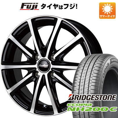 【新品 軽自動車】夏タイヤ ホイール4本セット 155/65R13 ブリヂストン エコピア NH200 C MID ユーロスピード V25 ブラックポリッシュ 13インチ｜fujicorporation