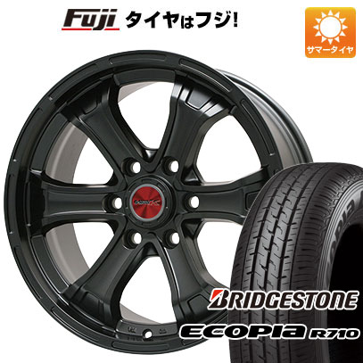 【新品】ハイエース200系 夏タイヤ ホイール4本セット 195/80R15 107/105N ブリヂストン エコピア R710 ビッグウエイ B MUD K(マットブラック) 15インチ :fuji 2185 109241 30231 30231:フジコーポレーション