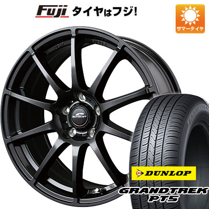 【新品国産5穴114.3車】 夏タイヤ ホイール4本セット 225/55R18 ダンロップ グラントレック PT5 MID シュナイダー スタッグ ストロングガンメタ 18インチ :fuji 1321 125991 40818 40818:フジコーポレーション