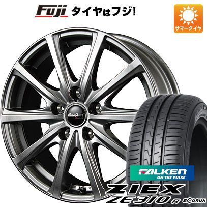 【新品国産5穴100車】 夏タイヤ ホイール4本セット 215/45R17 ファルケン ジークス ZE310R エコラン（限定） MID ユーロスピード V25 メタリックグレー 17インチ｜fujicorporation