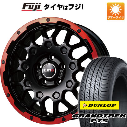 【新品国産5穴114.3車】 夏タイヤ ホイール4本セット 215/65R16 ダンロップ グラントレック PT5 レアマイスター LMG MS 9W マットブラックレッドリム 16インチ :fuji 1310 110708 40814 40814:フジコーポレーション