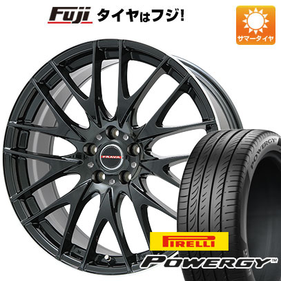 【新品国産5穴114.3車】 夏タイヤ ホイール4本セット 235/55R19 ピレリ パワジー ビッグウエイ LEYSEEN プラバ9M(グロスブラック/リムポリッシュ) 19インチ :fuji 1121 114755 41421 41421:フジコーポレーション