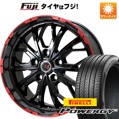 【新品国産5穴114.3車】 夏タイヤ ホイール4本セット 225/60R17 ピレリ パワジー レアマイスター LMG ヴァスティア(グロスブラック/レッドリム) 17インチ :fuji 1845 115354 36987 36987:フジコーポレーション