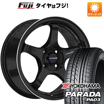 【新品 軽自動車】 夏タイヤ ホイール４本セット 165/55R14 ヨコハマ PARADA PA03 ブラックレター 95/93N クロススピード ハイパーエディションCR5 14インチ :fuji 21721 146359 31695 31695:フジコーポレーション