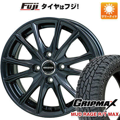 【新品 軽自動車】N BOX タント スペーシア 夏タイヤ ホイール４本セット 155/65R14 グリップマックス マッドレイジR/T MAX RBL(限定) ヴァーレン W05 14インチ :fuji 21721 150371 33228 33228:フジコーポレーション