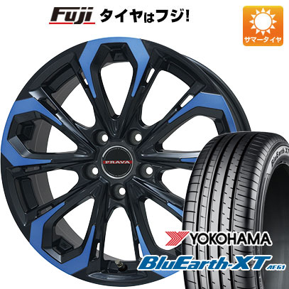 【新品国産5穴114.3車】 夏タイヤ ホイール4本セット 215/55R17 ヨコハマ ブルーアース XT AE61 ビッグウエイ LEYSEEN プラバ5X 17インチ｜fujicorporation