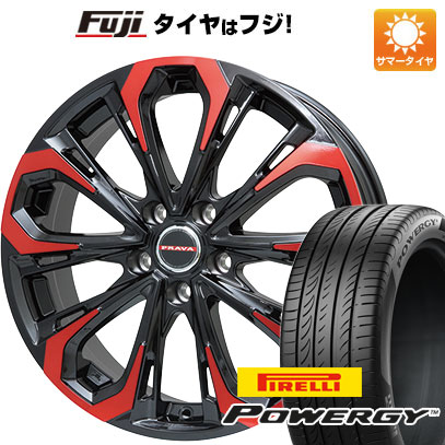 クーポン配布中 【新品国産5穴114.3車】 夏タイヤ ホイール４本セット 205/55R17 ピレリ パワジー ビッグウエイ LEYSEEN プラバ5X(レッドクリア) 17インチ :fuji 1741 118960 41416 41416:フジコーポレーション