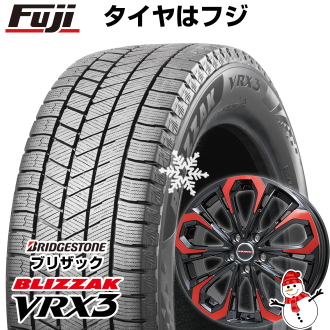 【新品】プリウス 60系 スタッドレスタイヤ ホイール4本セット 195/60R17 ブリヂストン ブリザック VRX3 ビッグウエイ LEYSEEN プラバ5X(レッドクリア) 17インチ :fuji 27481 118960 35182 35182:フジコーポレーション