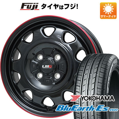 【新品国産4穴100車】 夏タイヤ ホイール4本セット 185/65R14 ヨコハマ ブルーアース ES32 レアマイスター LMG OFF STYLE(グロスブラック/レッドリム) 14インチ :fuji 21961 119774 35546 35546:フジコーポレーション