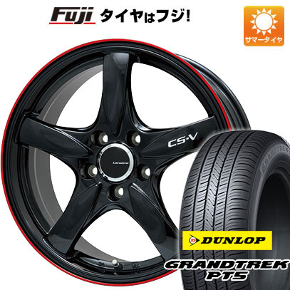 【新品国産5穴114.3車】 夏タイヤ ホイール4本セット 215/65R16 ダンロップ グラントレック PT5 レアマイスター CS V(グロスブラック/レッドリム) 16インチ :fuji 1310 128671 40814 40814:フジコーポレーション