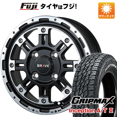 【新品 軽自動車】軽トラ 夏タイヤ ホイール4本セット 145R12C 80/78N GRIPMAX インセプション A/TII RWL(限定) バーンズテック ブレイブストリーム 12インチ