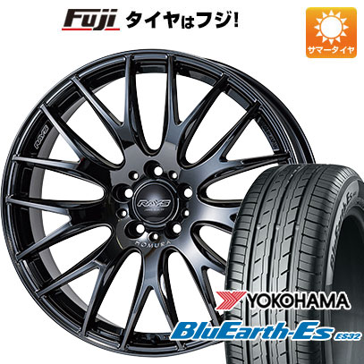 【新品国産5穴114.3車】 夏タイヤ ホイール4本セット 225/45R18 ヨコハマ ブルーアース ES32 レイズ ホムラ 2X9Plus JET BLACK EDITIONIII 18インチ :fuji 1261 139761 35469 35469:フジコーポレーション