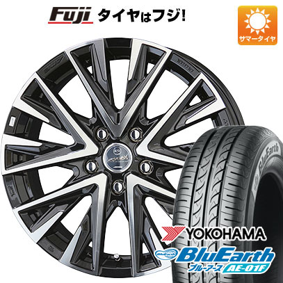 【新品国産5穴100車】 夏タイヤ ホイール4本セット 195/65R15 ヨコハマ ブルーアース AE-01F 共豊 スマック レジーナ 15インチ｜fujicorporation