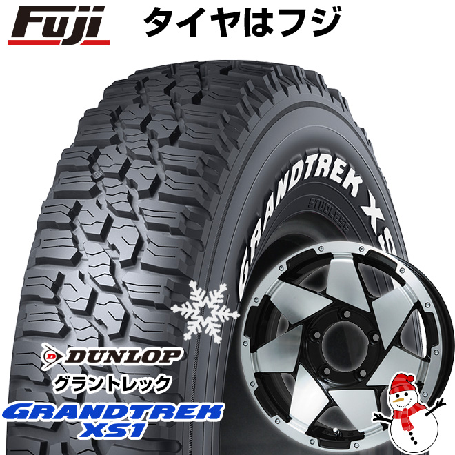 【新品】ジムニーシエラ スタッドレスタイヤ ホイール4本セット 215/70R16 ダンロップ グラントレック XS1 RWL レアマイスター LMG shuriken 16インチ｜fujicorporation