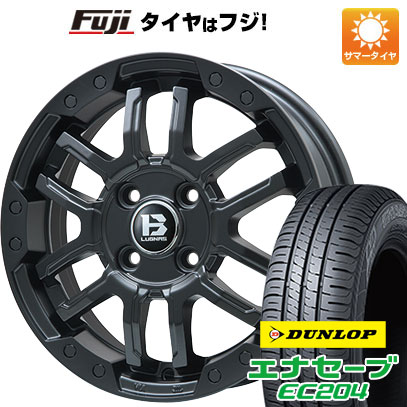 【新品国産4穴100車】 夏タイヤ ホイール4本セット 195/50R16 ダンロップ エナセーブ EC204 ビッグウエイ B-LUGNAS FRD(マットブラック) 16インチ｜fujicorporation