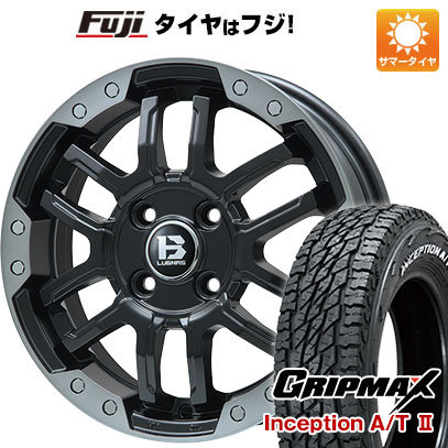 【新品 軽自動車】軽トラ 夏タイヤ ホイール4本セット 145R12C 80/78N グリップマックス インセプション A/TII RWL(限定) ビッグウエイ B-LUGNAS FRD 12インチ