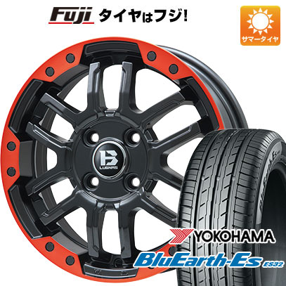 【新品国産5穴114.3車】 夏タイヤ ホイール4本セット 215/60R16 ヨコハマ ブルーアース ES32 ビッグウエイ B LUGNAS FRD(マットブラック/レッドリム) 16インチ :fuji 1601 137788 35499 35499:フジコーポレーション