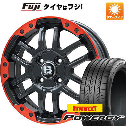 【新品国産5穴114.3車】 夏タイヤ ホイール4本セット 215/65R16 ピレリ パワジー ビッグウエイ B LUGNAS FRD(マットブラック/レッドリム) 16インチ :fuji 1310 137788 36998 36998:フジコーポレーション