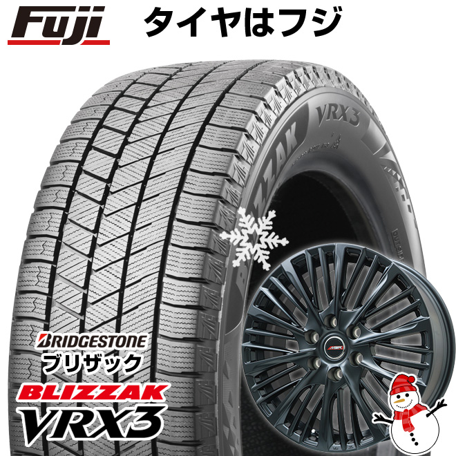 【新品国産5穴114.3車】 スタッドレスタイヤ ホイール4本セット 225/50R18 ブリヂストン ブリザック VRX3 プレミックス MER-X(マットブラック) 18インチ｜fujicorporation