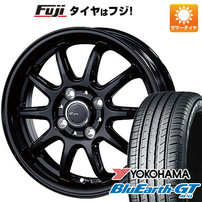 【新品 軽自動車】N BOX 夏タイヤ ホイール4本セット 165/55R15 ヨコハマ ブルーアース GT AE51 インターミラノ AZ SPORTS RC 10 グロスブラック 15インチ :fuji 21761 142374 28574 28574:フジコーポレーション