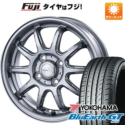 【新品国産4穴100車】 夏タイヤ ホイール４本セット 175/65R14 ヨコハマ ブルーアース GT AE51 インターミラノ AZ-SPORTS RC-10 ダークシルバー 14インチ